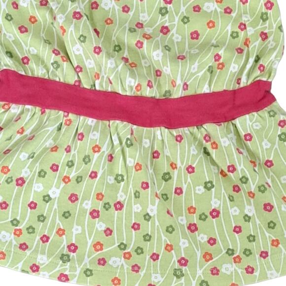 Tea Collection Girls Green Floral Dress Wrap Neck Pink Contrast Size 2 - Picture 3 of 9